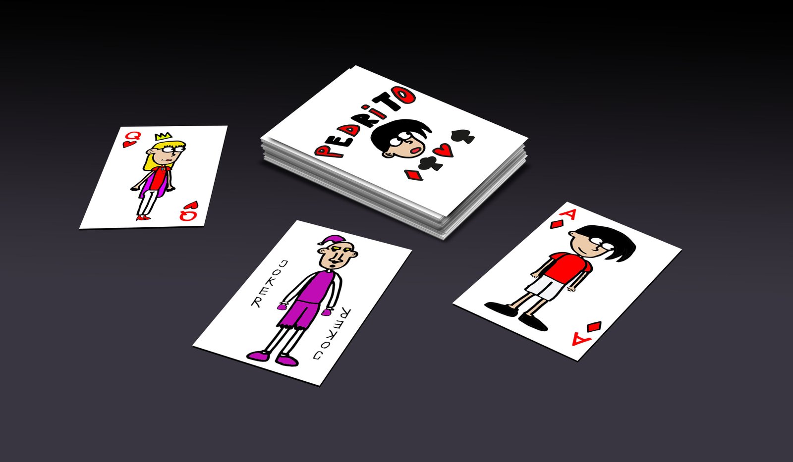 Pedrito illustrated playing cards