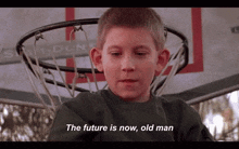 Animated black-and-white meme: The future is now, old man.
